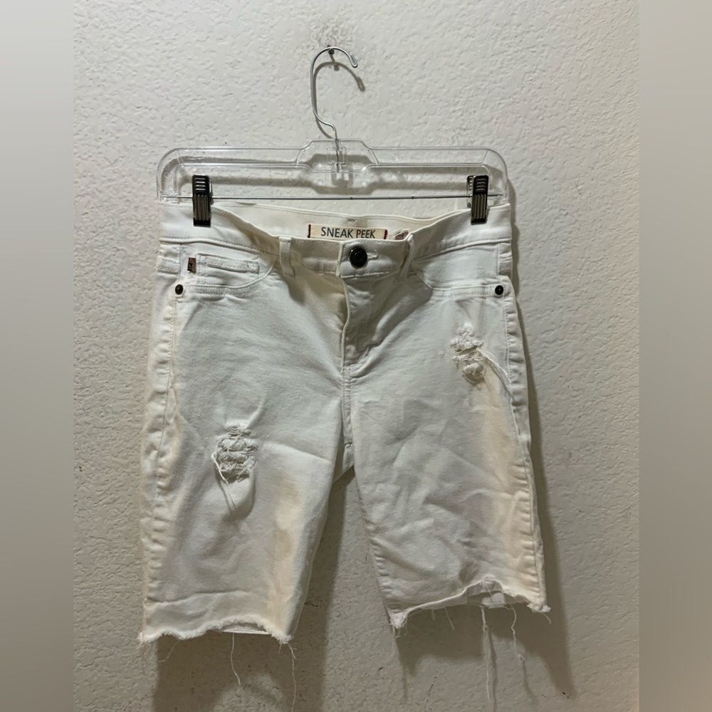 Sneak peek denim white shorts size 7
